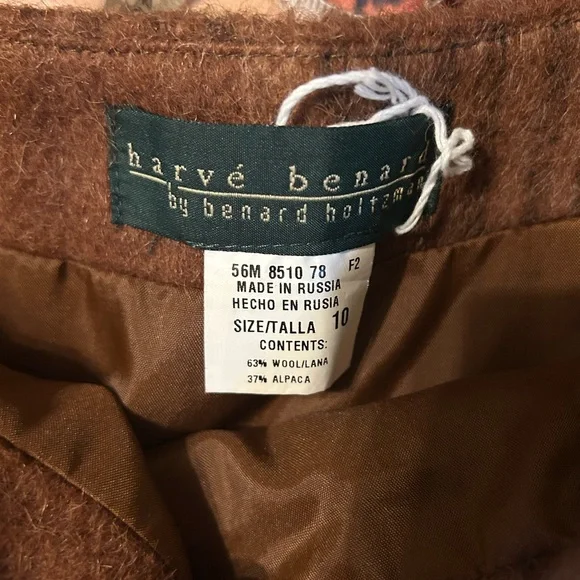 Harve Benard Brown Plaid Midi Skirt - Picture 2 of 3